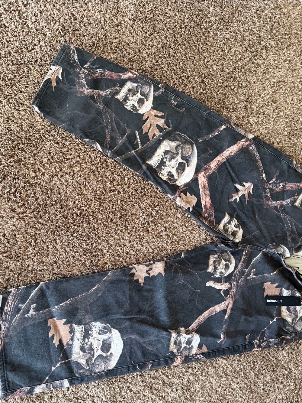 Nomad Black Jeans with Tan Skull & Branch Print